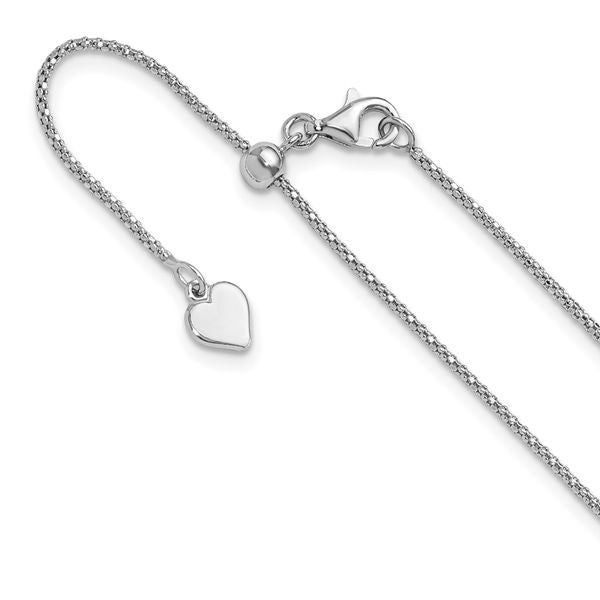 Leslie's Sterling Silver Adjustable 1.2mm Popcorn Chain