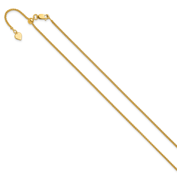 Leslie's Sterling Silver Gold-plated Adjustable 1.5mm Spiga Chain - Image 2