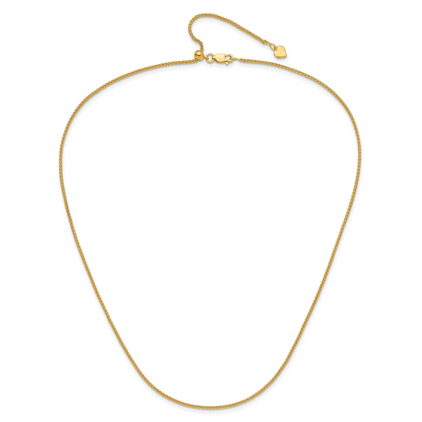 Leslie's Sterling Silver Gold-plated Adjustable 1.5mm Spiga Chain - Image 4