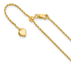 Leslie's Sterling Silver Gold-plated Adjustable 1.2mm D/C Rope Chain