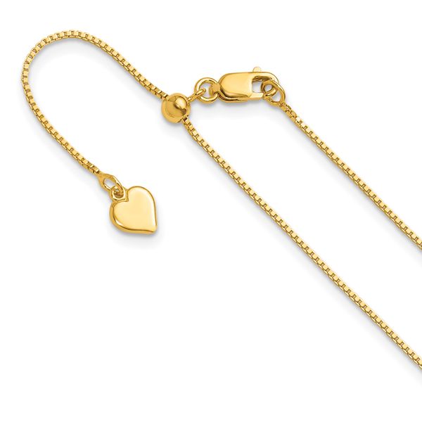 Leslie's Sterling Silver Gold-plated Adjustable .85mm Box Chain