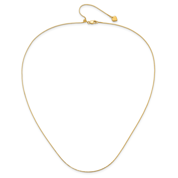 Leslie's Sterling Silver Gold-plated Adjustable .85mm Box Chain - Image 4