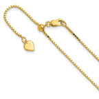 Leslie's Sterling Silver Gold-plated Adjustable 1.1mm Box Chain