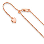 Leslie's Sterling Silver Rose Gold-plated Adjustable 1.2mm D/C Rope Chain
