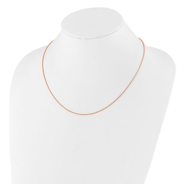 Leslie's Sterling Silver Rose Gold-plated Adjustable 1.2mm D/C Rope Chain - Image 3