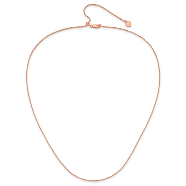 Leslie's Sterling Silver Rose Gold-plated Adjustable 1.2mm D/C Rope Chain - Image 4