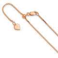 Leslie's Sterling Silver Rose Gold-plated Adjustable 1.1mm Box Chain