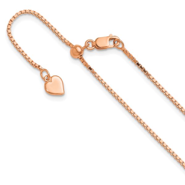 Leslie's Sterling Silver Rose Gold-plated Adjustable 1.1mm Box Chain