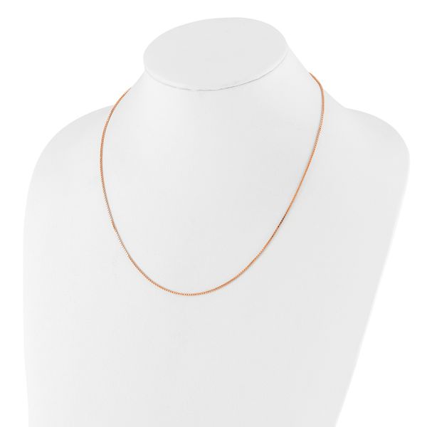Leslie's Sterling Silver Rose Gold-plated Adjustable 1.1mm Box Chain - Image 3
