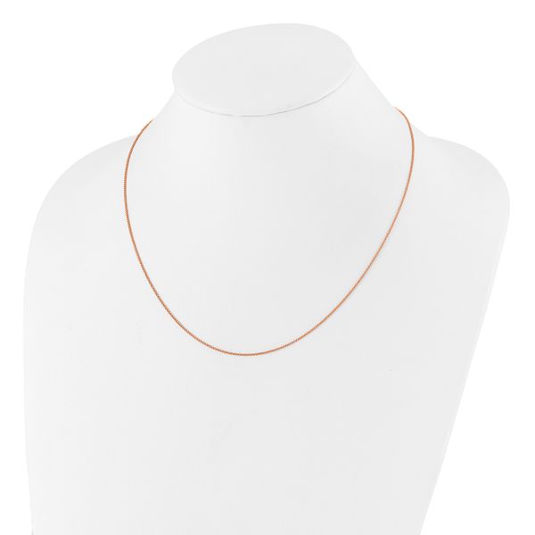 Leslie's Sterling Silver Rose Gold-plated Adjustable 1mm Spiga Chain - Image 3