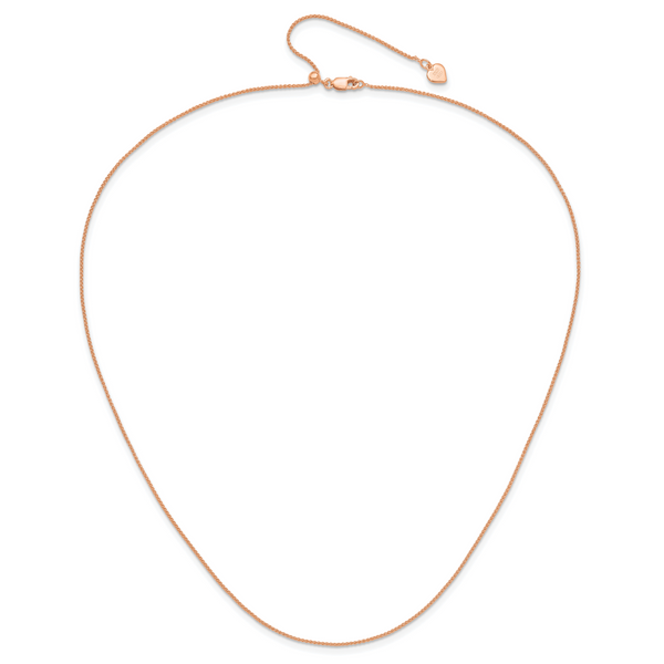 Leslie's Sterling Silver Rose Gold-plated Adjustable 1mm Spiga Chain - Image 4