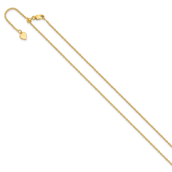 Leslie's Sterling Silver Gold-plated Adjustable 1.4mm Cable Chain - Image 2