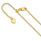 Leslie's Sterling Silver Gold-plated Adjustable 1.4mm Cable Chain