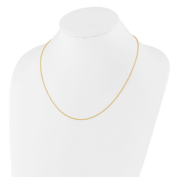 Leslie's Sterling Silver Gold-plated Adjustable 1.4mm Cable Chain - Image 3
