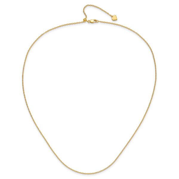 Leslie's Sterling Silver Gold-plated Adjustable 1.4mm Cable Chain - Image 4