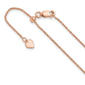 Leslie's Sterling Silver Rose Gold-plated Adjustable 1.1mm D/C Spiga Chain