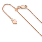 Leslie's Sterling Silver Rose Gold-plated Adjustable 1.1mm D/C Spiga Chain