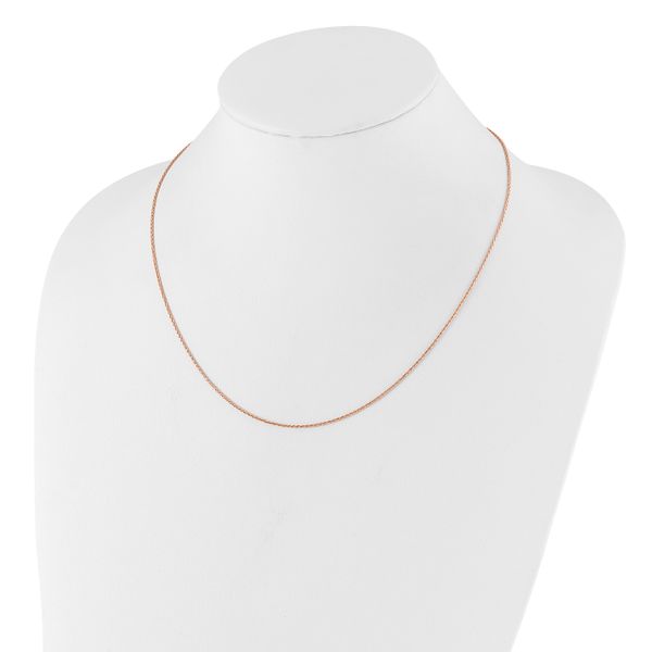 Leslie's Sterling Silver Rose Gold-plated Adjustable 1.1mm D/C Spiga Chain - Image 3