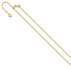 Leslie's Sterling Silver Gold-plated Adjustable .95mm Snake Chain - Image 2
