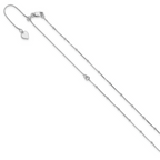 Leslie's Sterling Silver Adjustable 1.5mm Beaded D/C Box Chain - Image 2