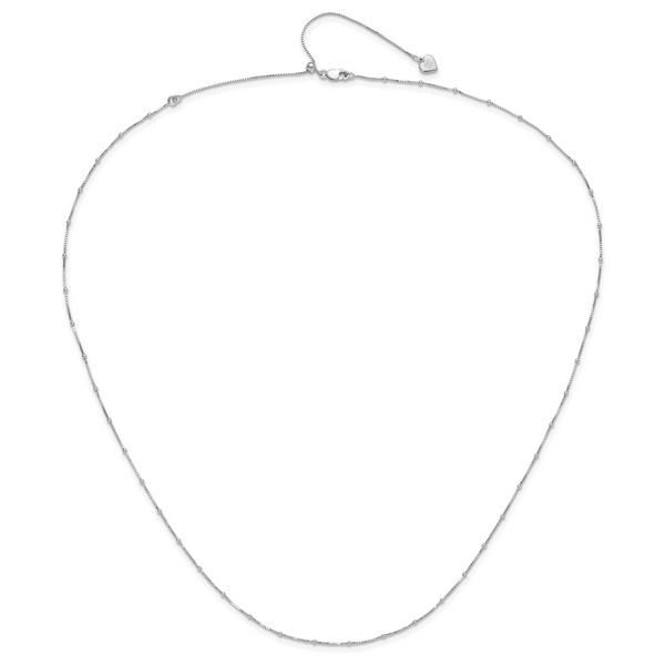 Leslie's Sterling Silver Adjustable 1.5mm Beaded D/C Box Chain - Image 4