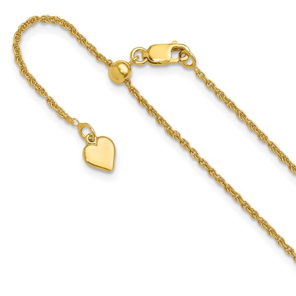 Leslie's Sterling Silver Gold-plated Adjustable 1.35mm Loose Rope Chain
