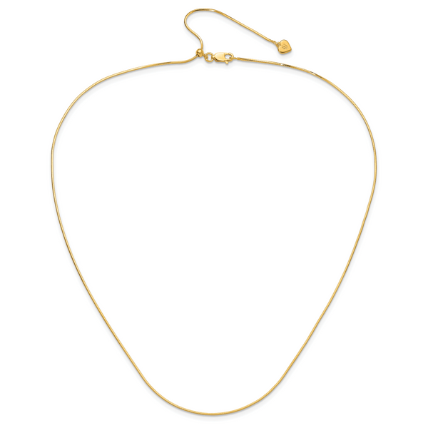 Leslie's Sterling Silver Gold-plated Adjustable 1mm D/C Square Snake Chain - Image 4