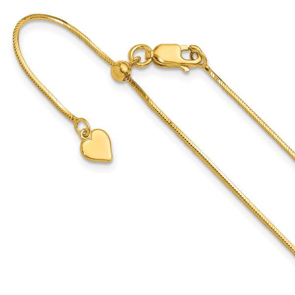 Leslie's Sterling Silver Gold-plated Adjustable 1mm D/C Square Snake Chain