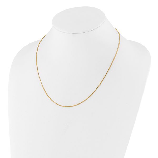 Leslie's Sterling Silver Gold-plated Adjustable 1mm D/C Square Snake Chain - Image 3