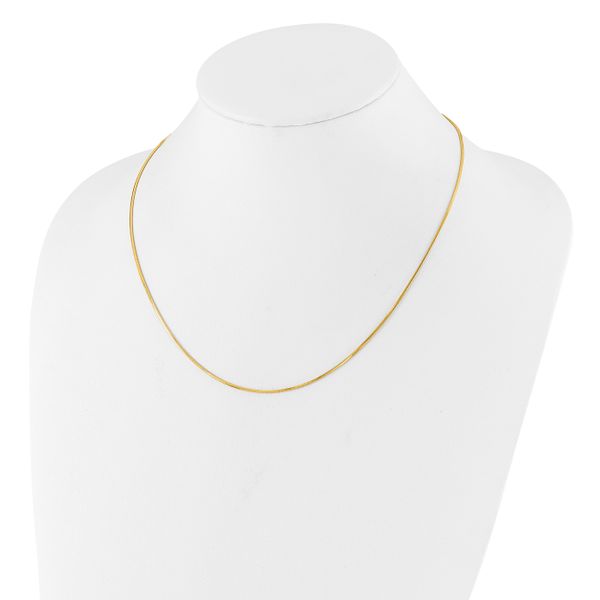 Leslie's Sterling Silver Gold-plated Adjustable 1.2mm D/C Square Snake Chai - Image 3