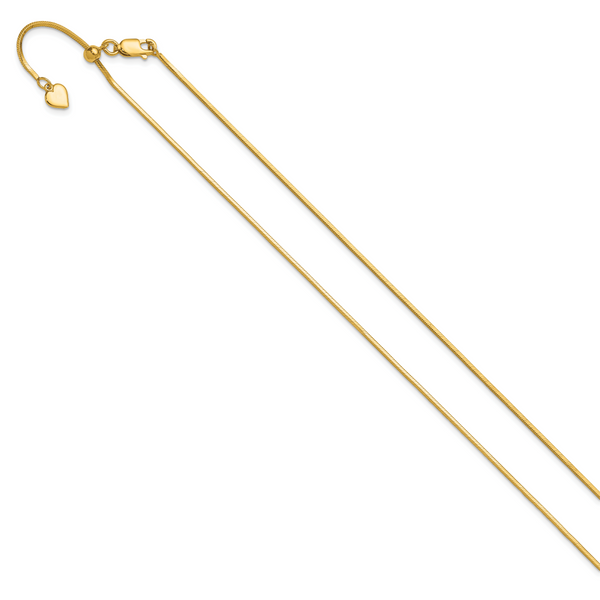 Leslie's Sterling Silver Gold-plated Adjustable 1.2mm D/C Square Snake Chai - Image 2