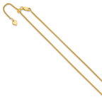 Leslie's Sterling Silver Gold-plated Adjustable 1.6mm Spiga Chain - Image 2