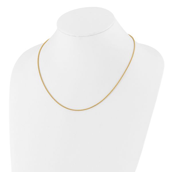 Leslie's Sterling Silver Gold-plated Adjustable 1.6mm Spiga Chain - Image 3