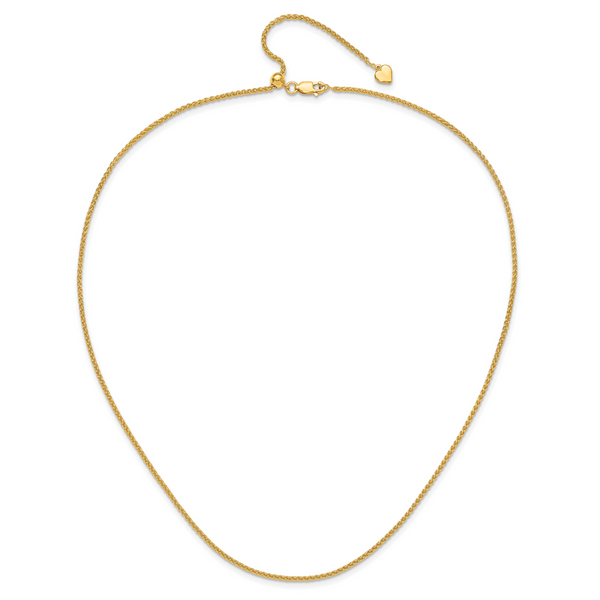 Leslie's Sterling Silver Gold-plated Adjustable 1.6mm Spiga Chain - Image 4