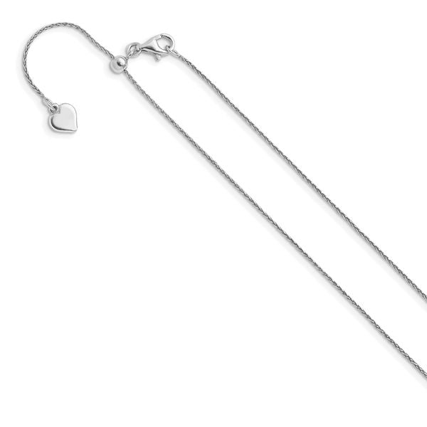 Leslie's Sterling Silver Adjustable .75mm D/C Spiga Chain