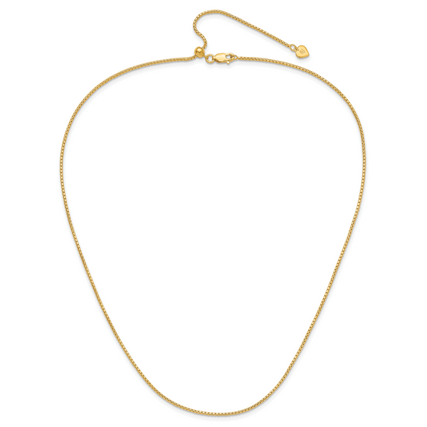 Leslie's Sterling Silver Gold-plated Adjustable 1.25mm Round Box Chain - Image 4