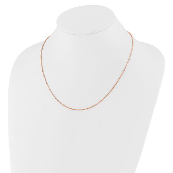 Leslie's Sterling Silver Rose Gold-plated Adjustable 1.25mm Round Box Chain - Image 3