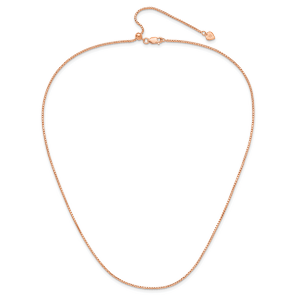 Leslie's Sterling Silver Rose Gold-plated Adjustable 1.25mm Round Box Chain - Image 4