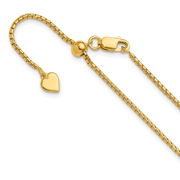 Leslie's Sterling Silver Gold-plated Adjustable 1.5mm Round Box Chain