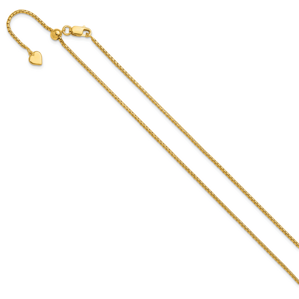 Leslie's Sterling Silver Gold-plated Adjustable 1.5mm Round Box Chain - Image 2