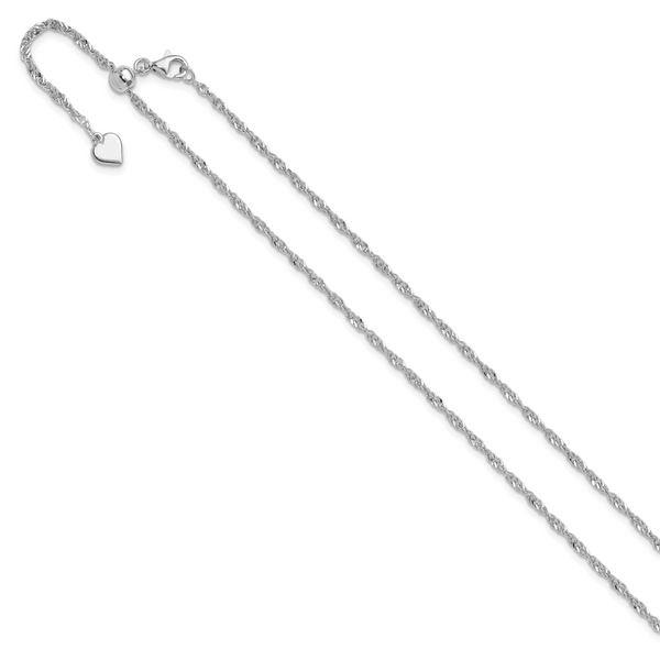 Leslie's Sterling Silver Adjustable 2mm Singapore Chain - Image 2