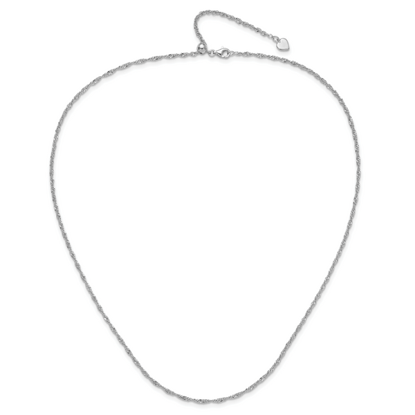 Leslie's Sterling Silver Adjustable 2mm Singapore Chain - Image 4