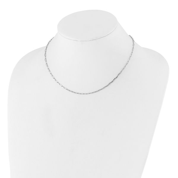 Leslie's Sterling Silver Adjustable 2mm Paperclip Flat Oval Link Chain - Image 3