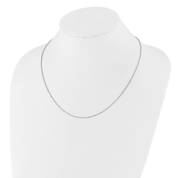 Leslie's Sterling Silver Rhodium-plated Diamond-cut Adjustable Snake Chain - Image 3