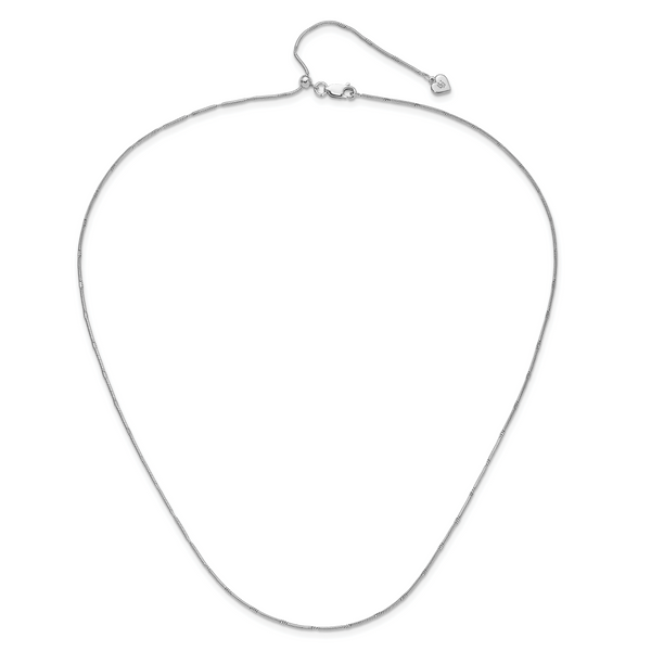 Leslie's Sterling Silver Rhodium-plated Diamond-cut Adjustable Snake Chain - Image 4