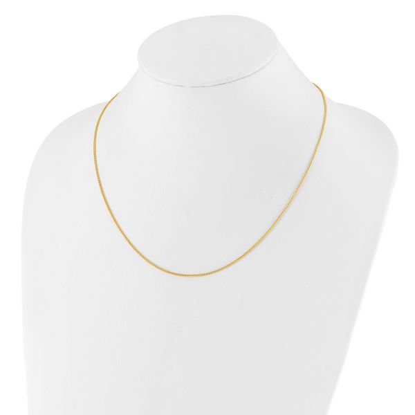 Leslie's Sterling Silver Adjustable Gold-plated 1.3mm Spiga Chain - Image 3