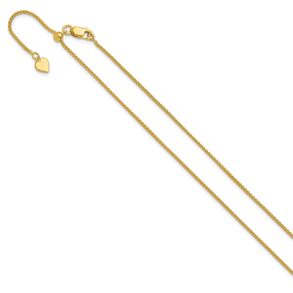 Leslie's Sterling Silver Adjustable Gold-plated 1.3mm Spiga Chain - Image 2