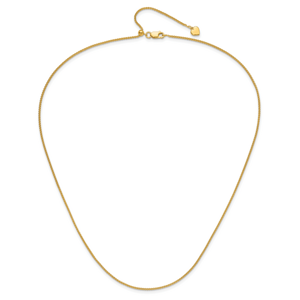 Leslie's Sterling Silver Adjustable Gold-plated 1.3mm Spiga Chain - Image 4