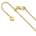 Leslie's Sterling Silver Gold-plated Adjustable .95mm Box Chain