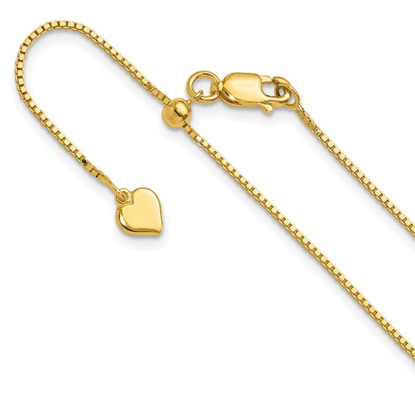 Leslie's Sterling Silver Gold-plated Adjustable .95mm Box Chain
